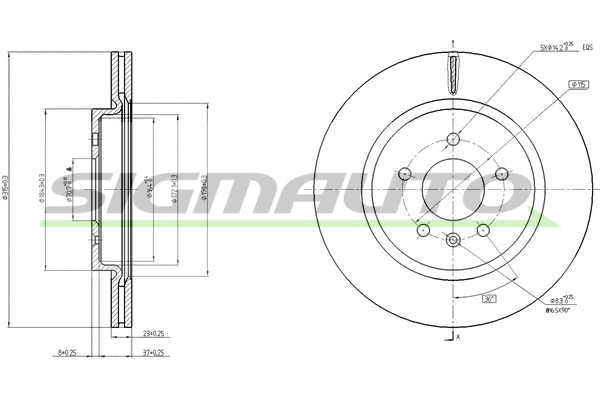 Disque de frein SIGMAUTO DBC188V