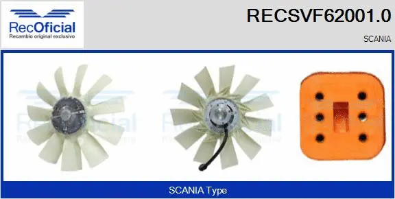 Embrayage, ventilateur de radiateur RECOFICIAL RECSVF62001.0