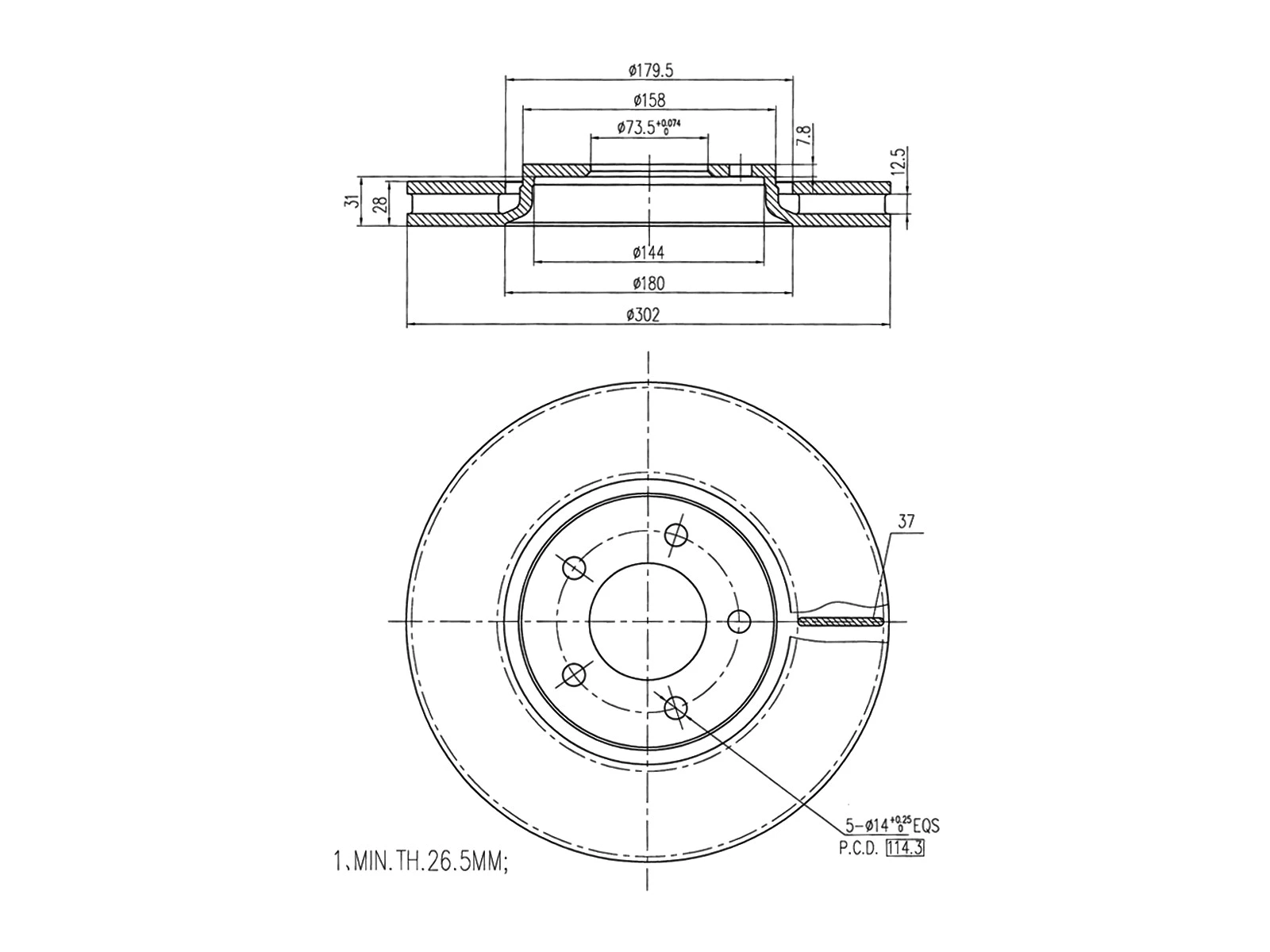Disque de frein A.Z. Meisterteile AZMT-44-024-1202