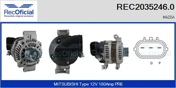 Alternateur RECOFICIAL REC2035246.0