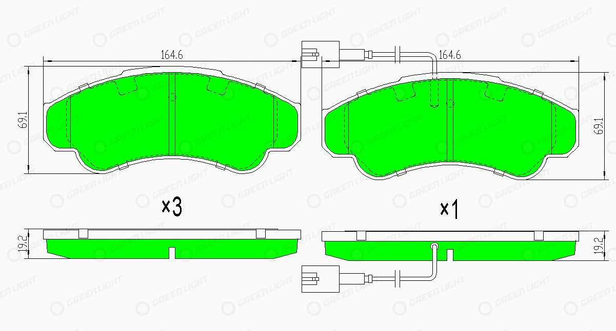Kit de plaquettes de frein, frein à disque Automotive Adriado GLBP0059