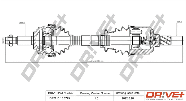 Arbre de transmission Dr!ve+ DP2110.10.0775