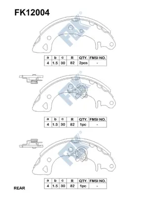 Jeu de mâchoires de frein FBK FK12004