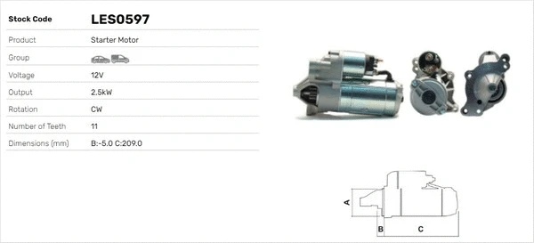 Démarreur LUSA LES0597