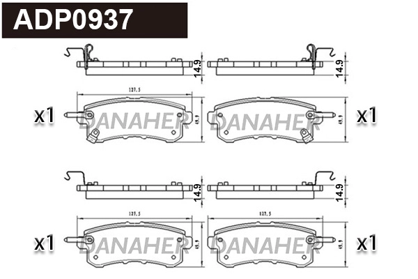 Kit de plaquettes de frein, frein à disque DANAHER ADP0937