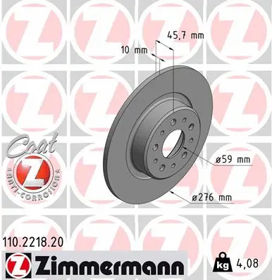 Disque de frein ZIMMERMANN 110.2218.20