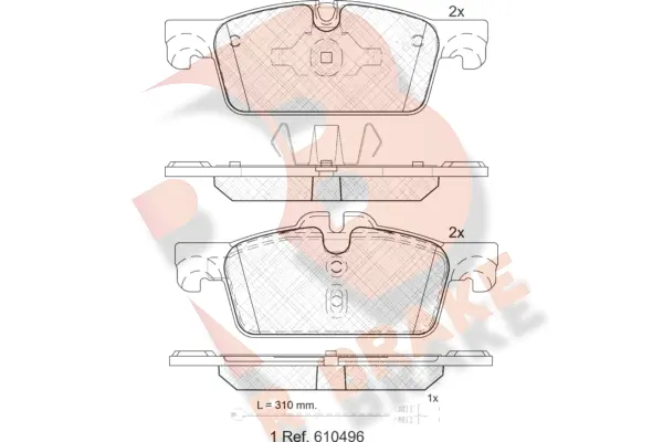 Kit de plaquettes de frein, frein à disque R BRAKE RB2021