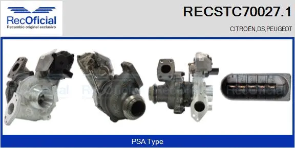 Turbocompresseur, suralimentation RECOFICIAL RECSTC70027.1