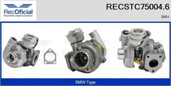 Turbocompresseur, suralimentation RECOFICIAL RECSTC75004.6