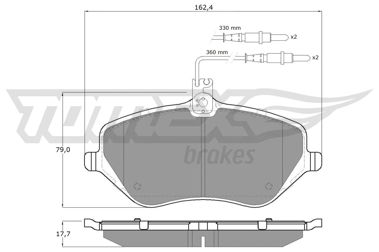 Kit de plaquettes de frein, frein à disque TOMEX Brakes TX 14-68