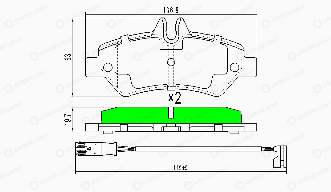 Kit de plaquettes de frein, frein à disque Automotive Adriado GLBP0087