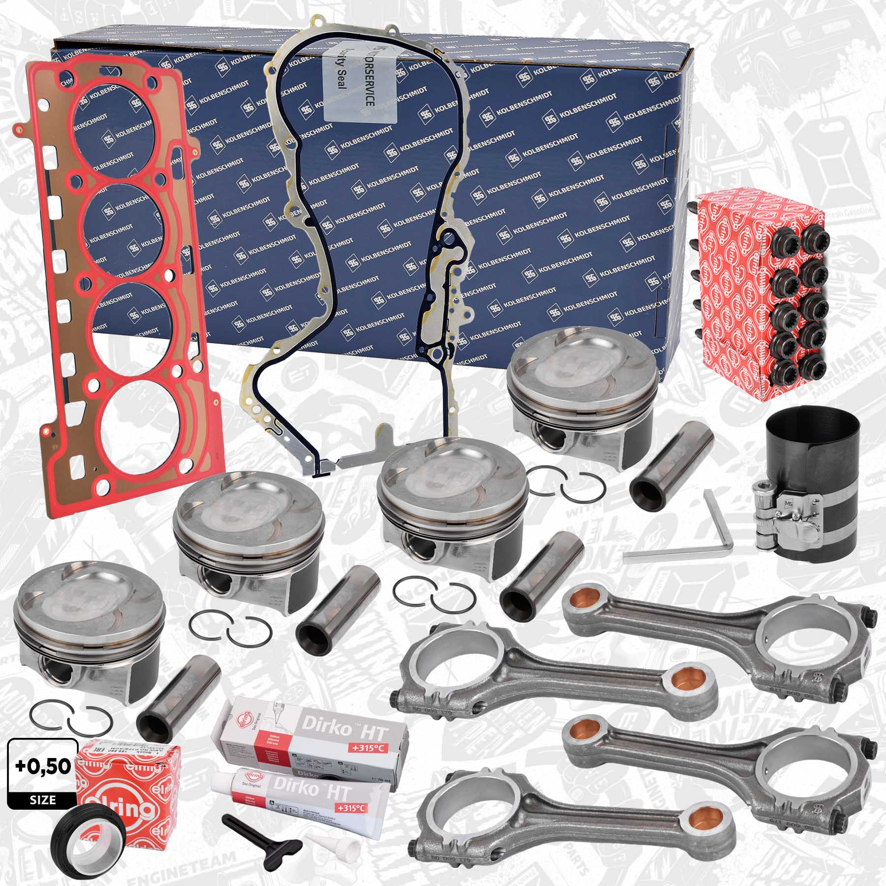Kit de pistons ET ENGINETEAM PM009750KSVR1