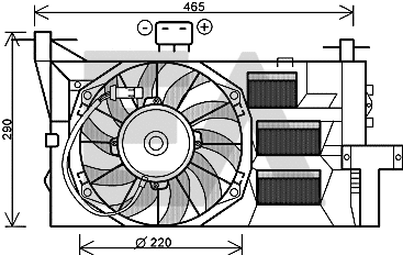 Ventilateur, refroidissement du moteur EACLIMA 33V25058