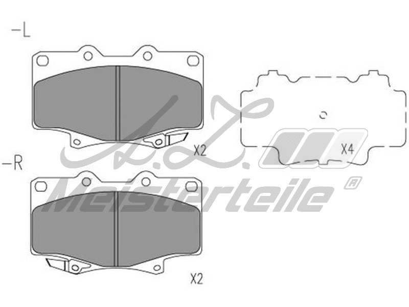 Kit de plaquettes de frein, frein à disque A.Z. Meisterteile AZMT-44-022-2139