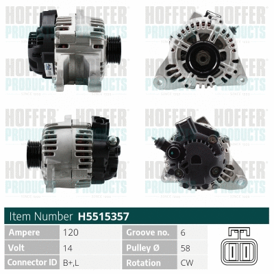 Alternateur HOFFER H5515357