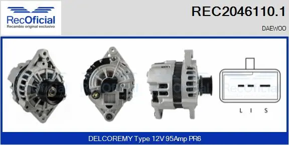 Alternateur RECOFICIAL REC2046110.1