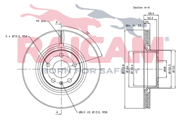 Disque de frein RAICAM RD00924