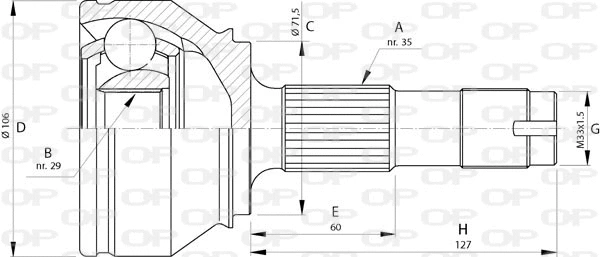 Jeu de joints, arbre de transmission OPEN PARTS CVJ5719.10