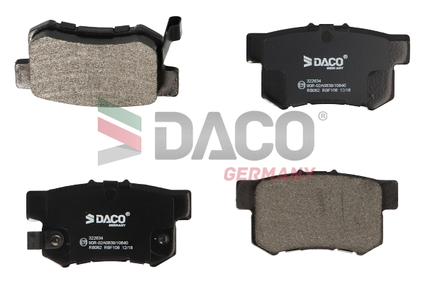 Kit de plaquettes de frein, frein à disque DACO Germany 322634