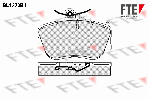 Kit de plaquettes de frein, frein à disque FTE 9010109