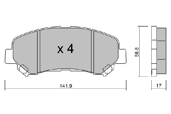Kit de plaquettes de frein, frein à disque AISIN BPNI-1004