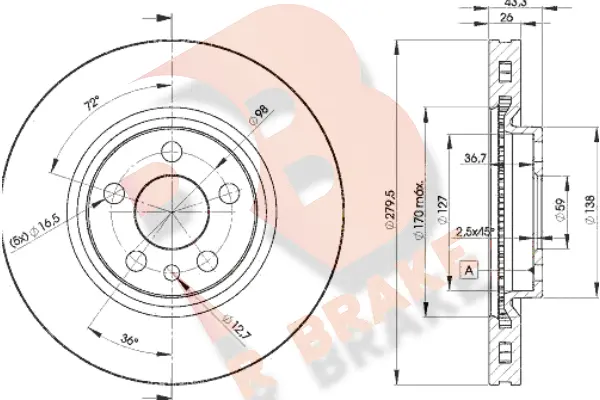 Disque de frein R BRAKE 78RBD24620