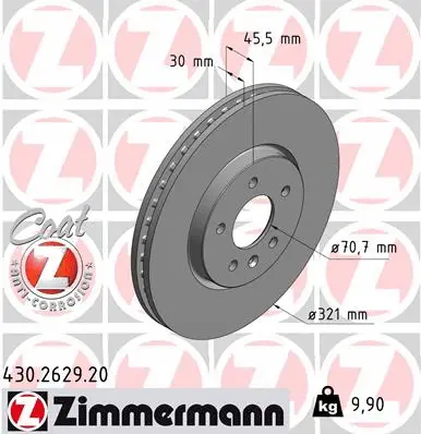 Disque de frein ZIMMERMANN 430.2629.20