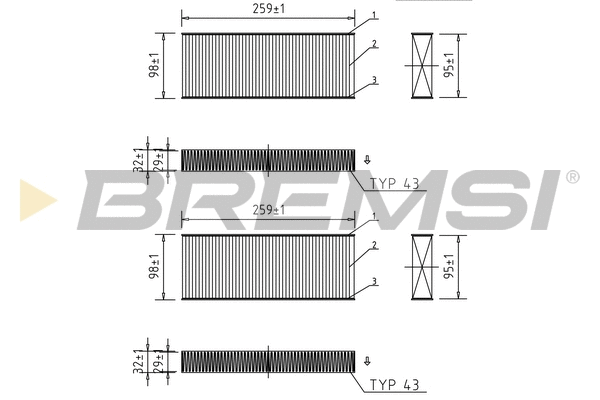 Filtre, air de l'habitacle BREMSI FC0464