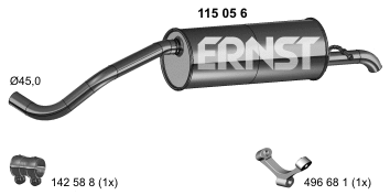 Silencieux arrière ERNST 115056