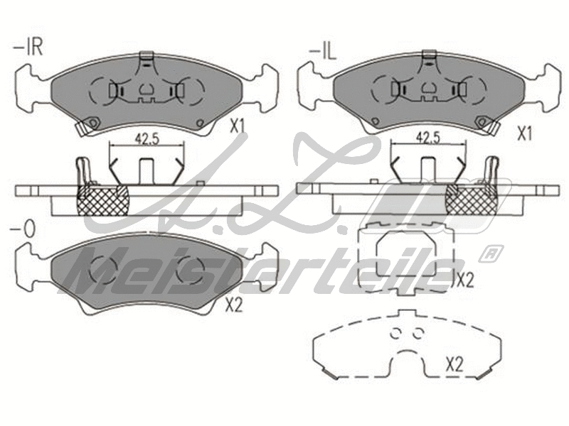 Kit de plaquettes de frein, frein à disque A.Z. Meisterteile AZMT-44-022-2257