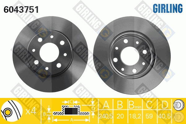 Disque de frein GIRLING 6043751