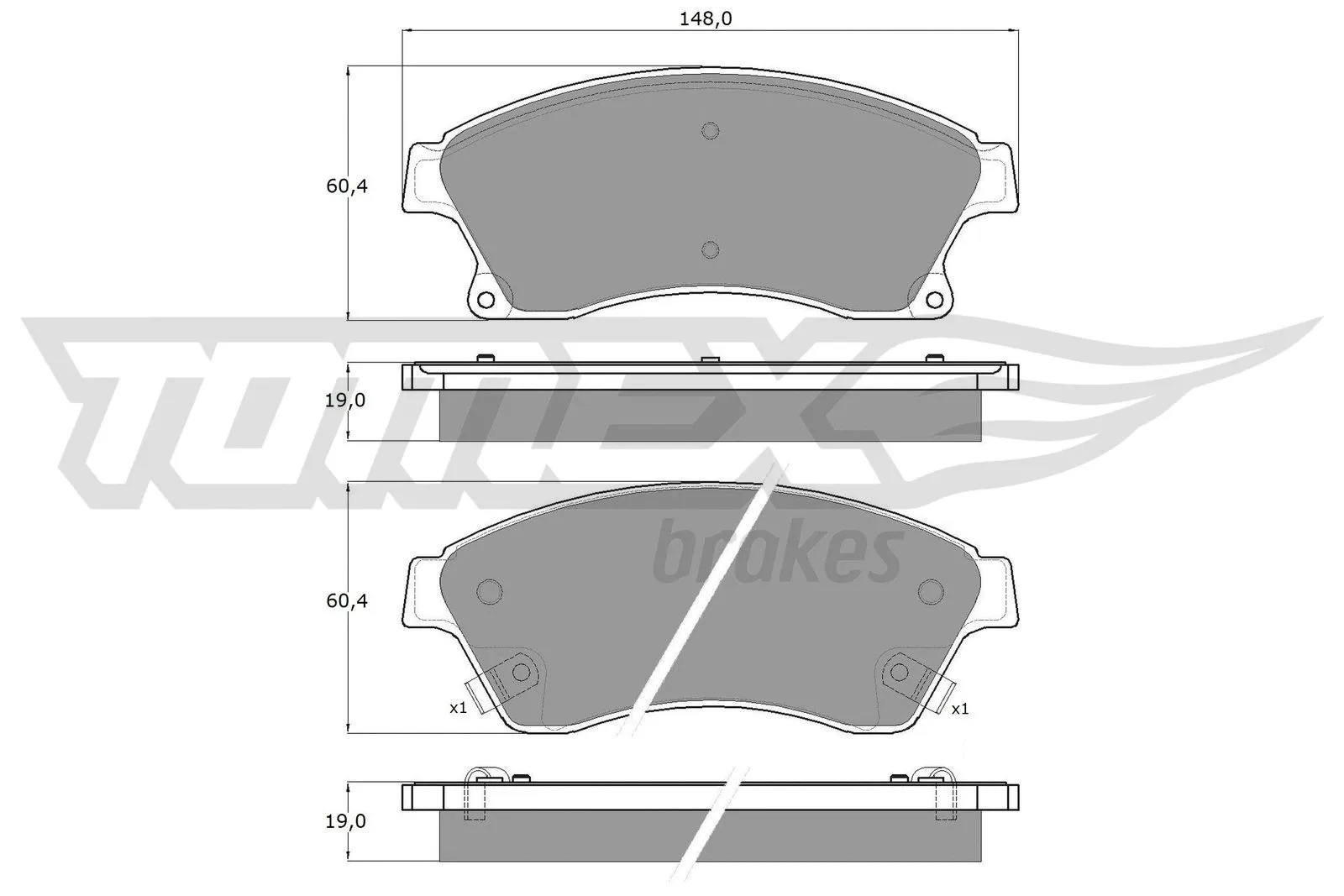 Kit de plaquettes de frein, frein à disque TOMEX Brakes TX 16-50