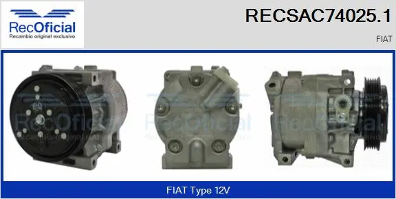 Compresseur, climatisation RECOFICIAL RECSAC74025.1