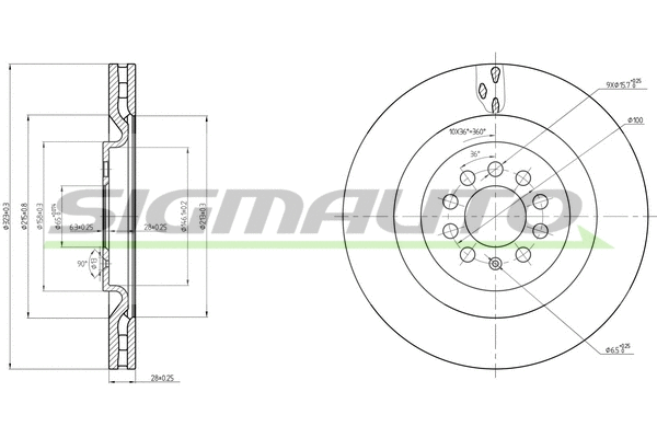 Disque de frein SIGMAUTO DBB985V