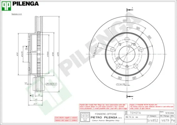 Disque de frein PILENGA V679