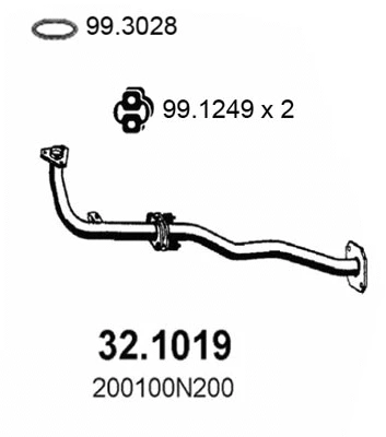 Tuyau d'échappement ASSO 32.1019