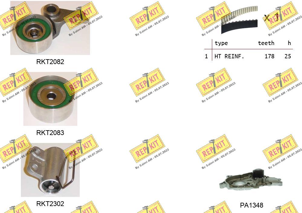 Pompe à eau + kit de courroie crantée REPKIT RKTK0956CPA
