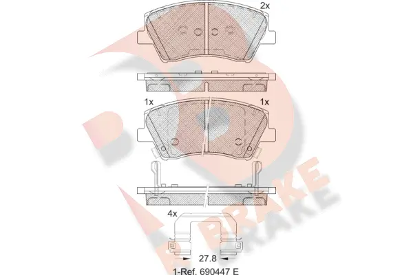 Kit de plaquettes de frein, frein à disque R BRAKE RB2314