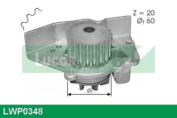 Pompe à eau, refroidissement du moteur LUCAS LWP0348