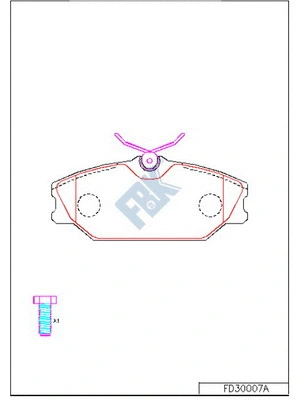 Kit de plaquettes de frein, frein à disque FBK FD30007A
