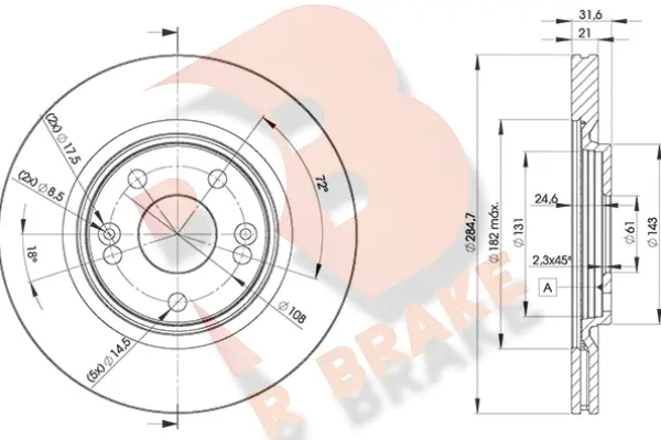 Disque de frein R BRAKE 78RBD24194