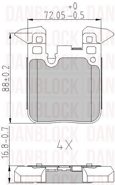 Kit de plaquettes de frein, frein à disque DANBLOCK DB 511054