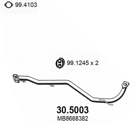 Tuyau d'échappement ASSO 30.5003