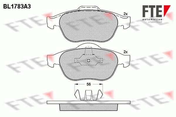 Kit de plaquettes de frein, frein à disque FTE 9010353