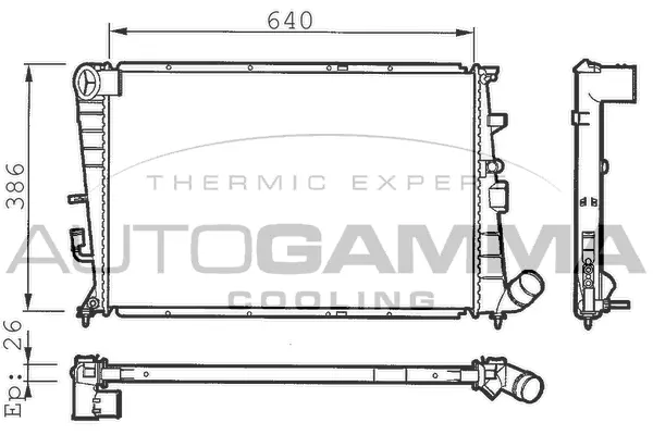 Radiateur, refroidissement du moteur AUTOGAMMA 100218