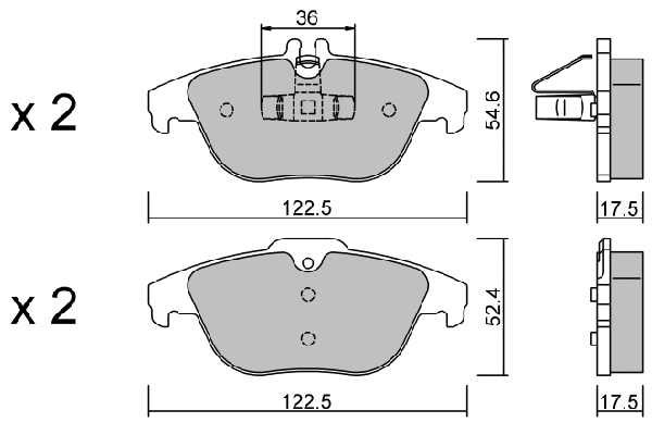 Kit de plaquettes de frein, frein à disque AISIN BPMB-2002