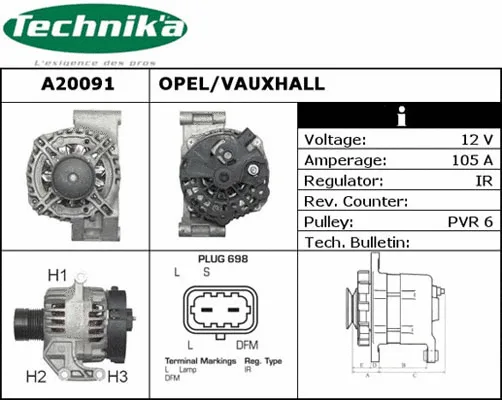 Alternateur Technika A20091
