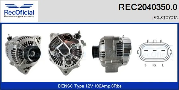 Alternateur RECOFICIAL REC2040350.0