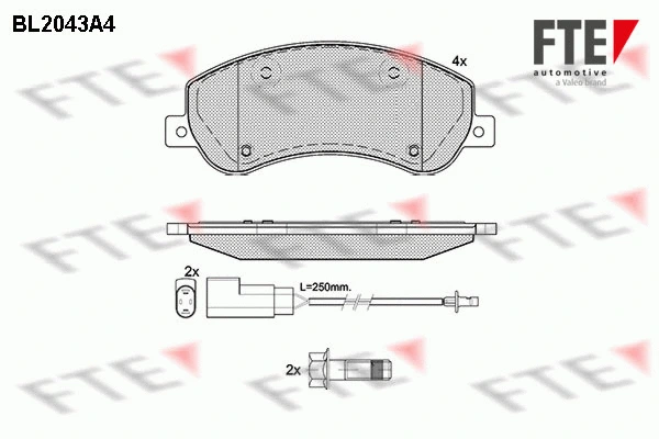 Kit de plaquettes de frein, frein à disque FTE 9010629