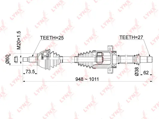 Arbre de transmission LYNXAUTO CD-1079